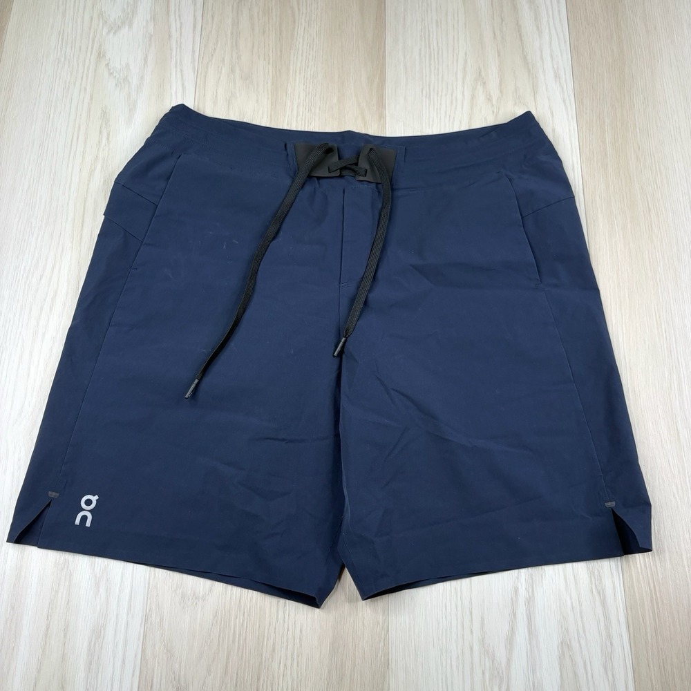 On Cloud Performance Hybrid Lined Shorts Mens Size L Large Navy Blue Drawstring